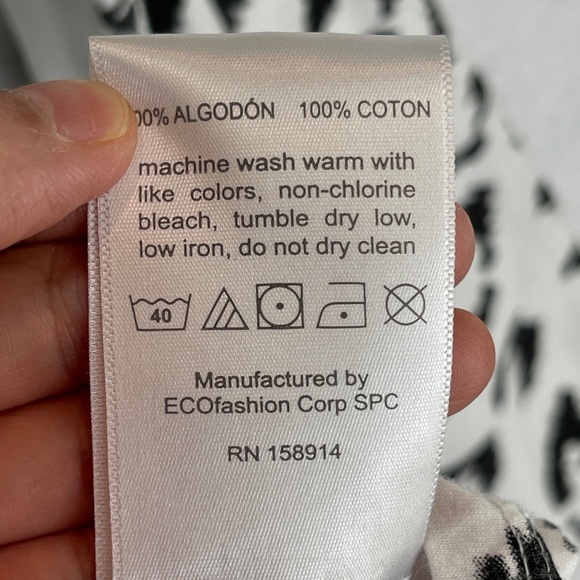 Seed to Style Women's Organic Cotton Long Sleeve Shirt Black Leopard Print - Picture 6 of 10